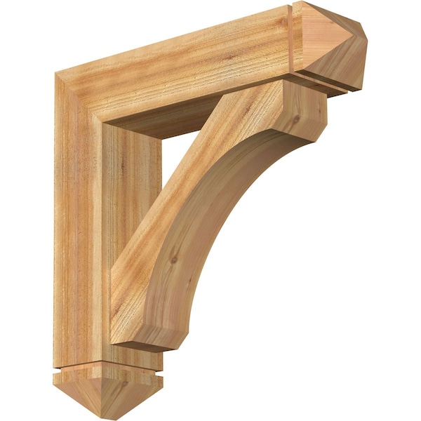 Ekena Millwork Legacy Arts and Crafts Rough Sawn Bracket w/ Offset Brace, Western Red Cedar, 8"W x 32"D x 32"H BKT0806X32X32LEC03RWR - main